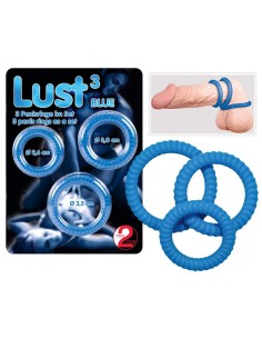Lust 3 Cock Rings blue 2