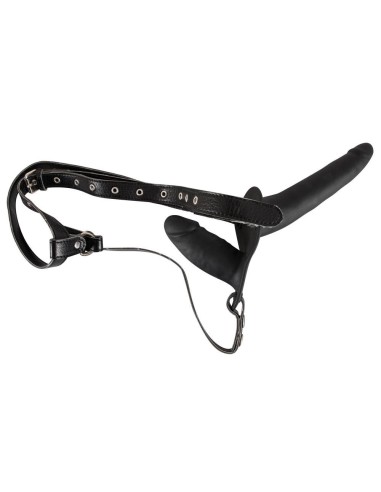 Double Strap On Black Silicone