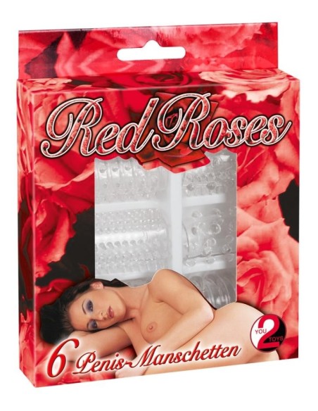 Red Roses Penis Sleeves 6 pcs