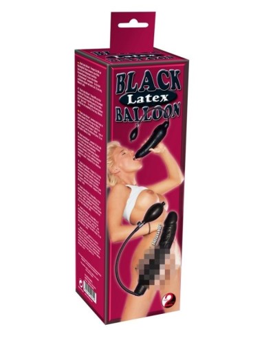 Infl. Dildo Black Latex Balloo