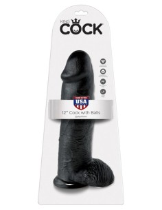 King Cock 12 inch Balls Black acquista online su Porky's Store 2